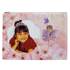 Pink Daisies And Fairy Cosmetic Bag (xxl)