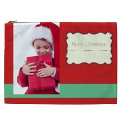 merry christmas, new year, happy, family, kids - Cosmetic Bag (XXL)