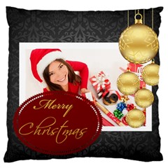 merry christmas, happy new year, xmas - Large Cushion Case (Two Sides)