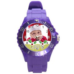 merry christmas, happy new year, xmas - Round Plastic Sport Watch (L)