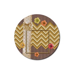 Simply Flowers On Chevron Paper Round Coaster