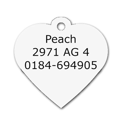 Peach Dogtag By Juliet Van Ree Back