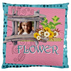 easter, spring, kids, flower - Large Cushion Case (One Side)