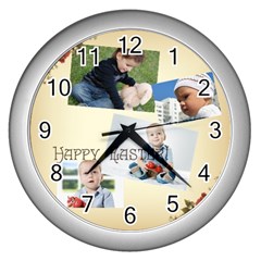 easter - Wall Clock (Silver)