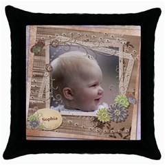 Named and Framed Throw Pillow - Throw Pillow Case (Black)