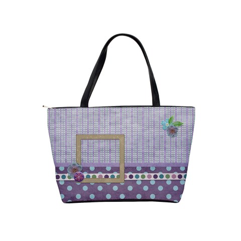 Purple Polka Dots Purse By Kathi Bothwell Back