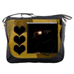 I Heart You Gold Messenger Bag