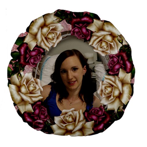 Pink Roses 18  Premium Round Cushion By Deborah Back