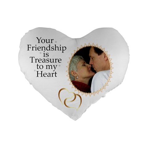 Friendship 16  Heart Shape Cushion By Deborah Front