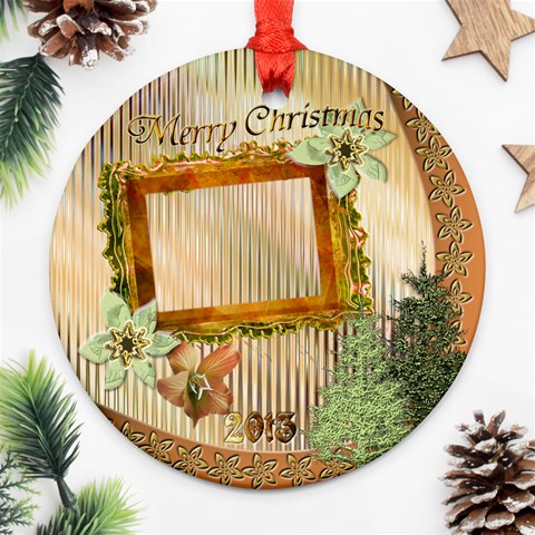 Christmas Alternate Round Ornament By Ellan Front