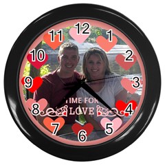 Circle of Love Clock in Black - Wall Clock (Black)