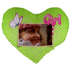 Girl Green 19  Heart  Shape Cushion