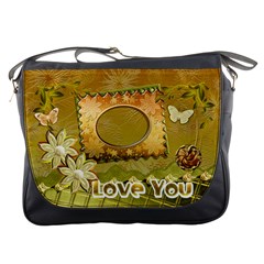 Love You Gold Messenger Bag