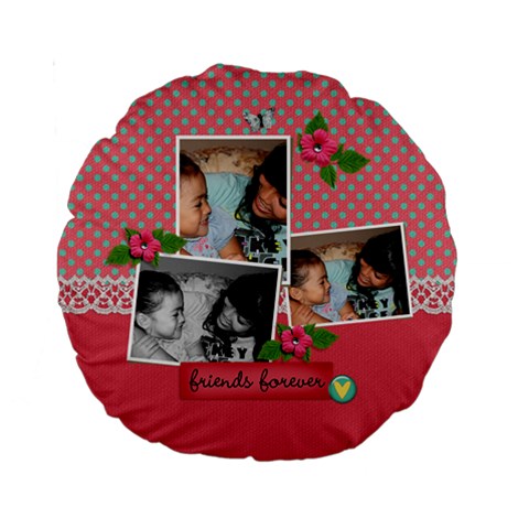 15  Premium Round Cushion : Friends Forever 2 By Jennyl Back