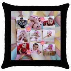 marshmallow pillow (5 styles) - Throw Pillow Case (Black)