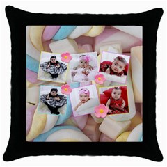 marshmallow II pillow (5 styles) - Throw Pillow Case (Black)