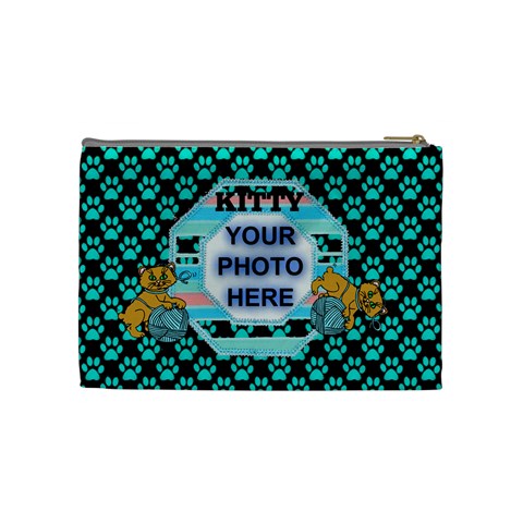 Kitty Medium Cosmetic Bag 2 By Joy Johns Back