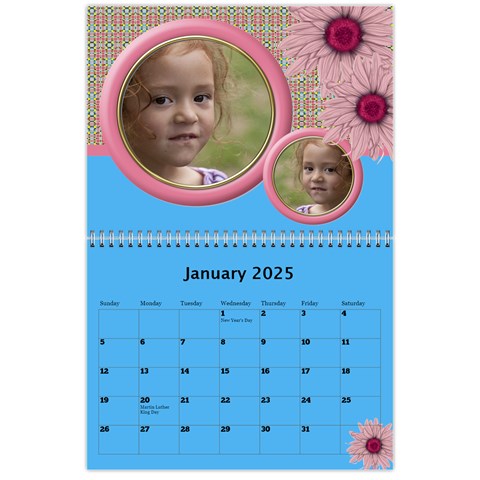 Country Floral 11x8 5 Calendar (any Year) By Deborah Jan 2025