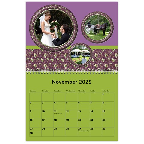 Country Floral 11x8 5 Calendar (any Year) By Deborah Nov 2025