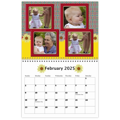 Country Floral 11x8 5 Calendar (any Year) By Deborah Feb 2025