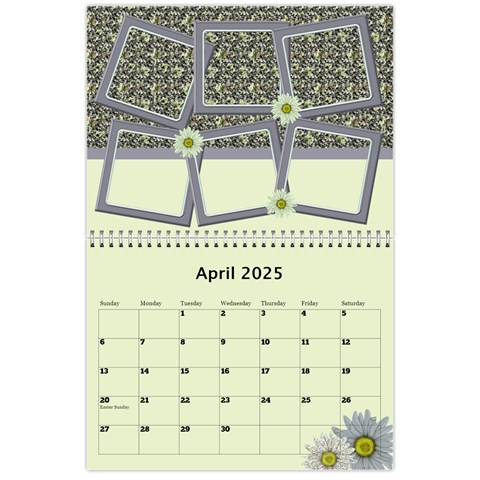 Country Floral 11x8 5 Calendar (any Year) By Deborah Apr 2025