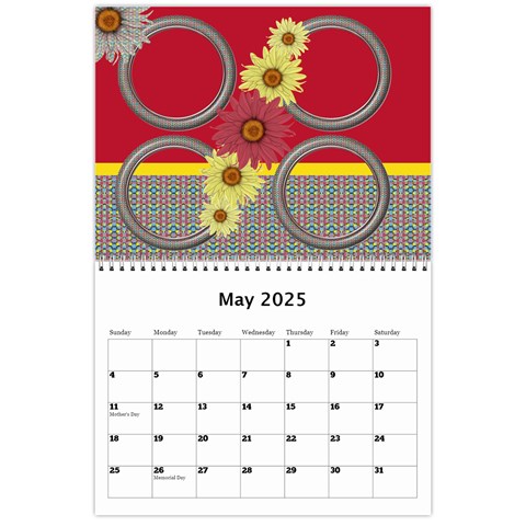 Country Floral 11x8 5 Calendar (any Year) By Deborah May 2025