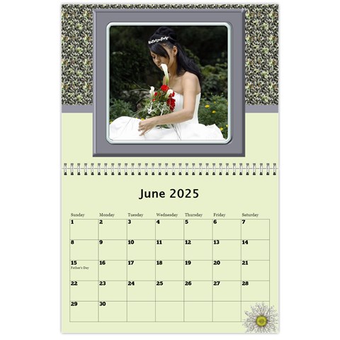 Country Floral 11x8 5 Calendar (any Year) By Deborah Jun 2025