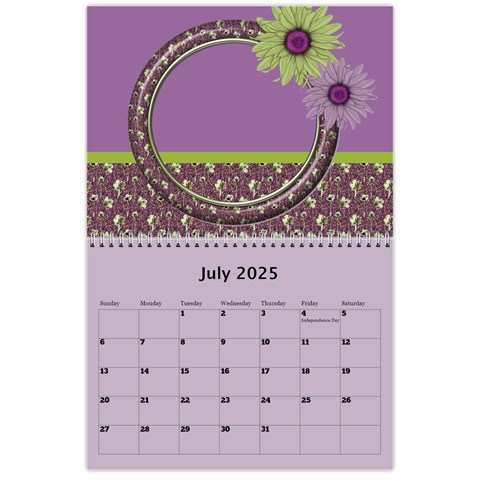 Country Floral 11x8 5 Calendar (any Year) By Deborah Jul 2025