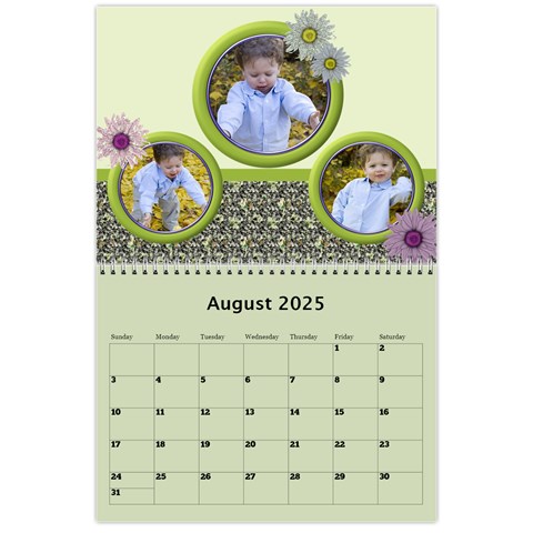 Country Floral 11x8 5 Calendar (any Year) By Deborah Aug 2025