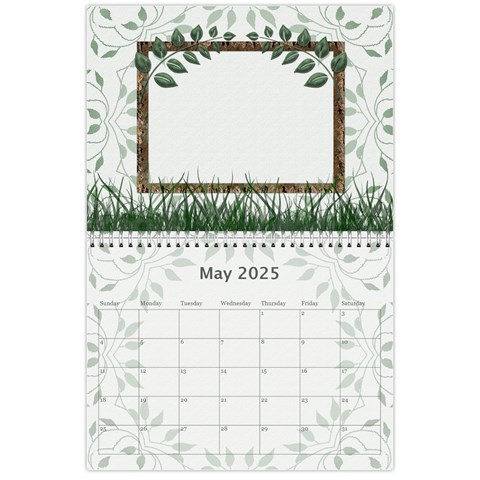 2025 Green 12 Month Wall Calendar By Lil May 2025