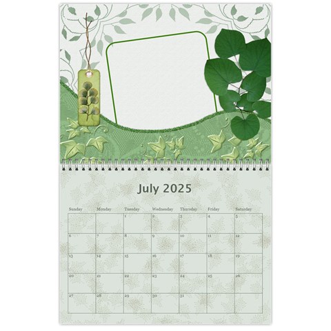 2025 Green 12 Month Wall Calendar By Lil Jul 2025