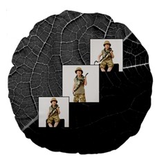 Jungle Fever Monochrome Round Cushion - Large 18  Premium Round Cushion 