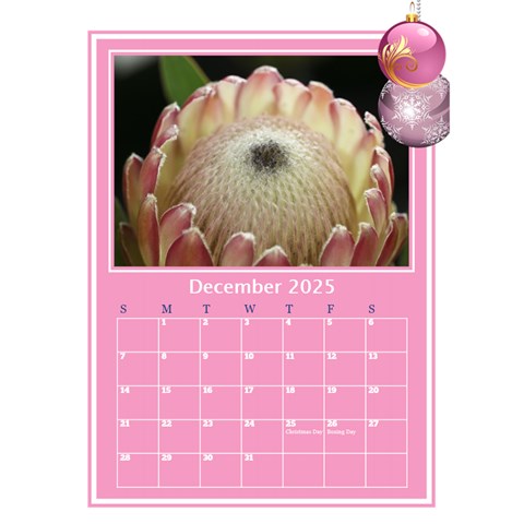 Princess Pink Desktop Calendar By Deborah Dec 2025