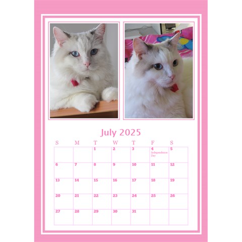 Pink Princess Desktop Calendar By Deborah Jul 2025