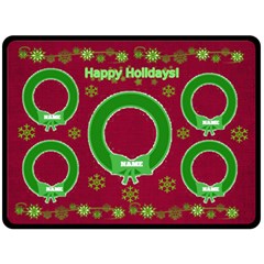 Happy Holiday large blanket (4 styles) - Fleece Blanket (Large)