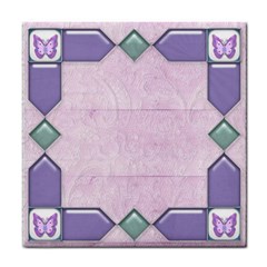 Lace and butterfly tile - Tile Coaster