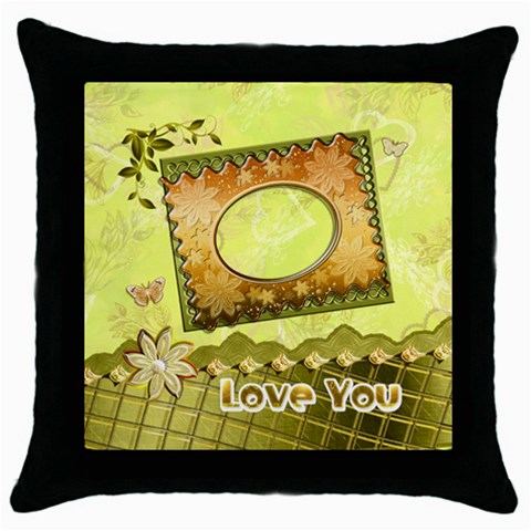 Love You Green Gold Throw Pillow Case By Ellan Front