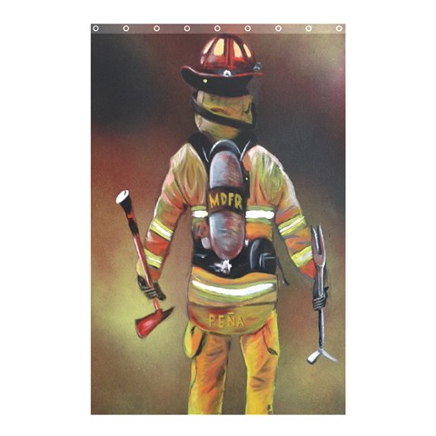 Firefighter Curtain By William Curtain(48  X 72 ) - 42.18 x64.8  Curtain(48  X 72 )