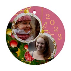 Merry Christmas Round Ornament (2 sided) - Round Ornament (Two Sides)