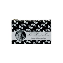Cosmetic Bag (S) - B/W - Live Laugh Love - Cosmetic Bag (Small)