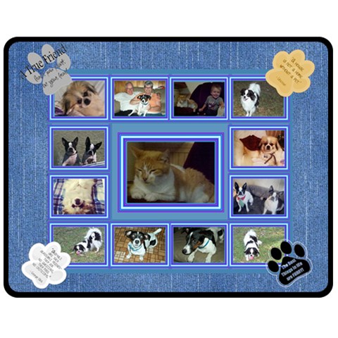 Cat/dog Lover Medium Blanket By Joy Johns 60 x50  Blanket Front