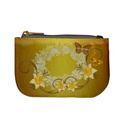 Gold floral butterfly wedding coin purse - Mini Coin Purse