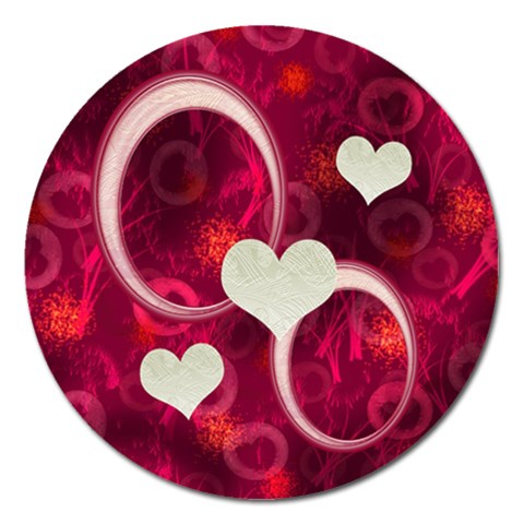 I Heart You Pink Round Magnet By Ellan Front