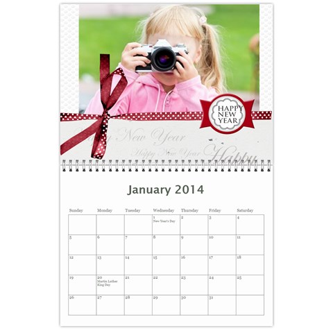 Year Calendar By C1 Jan 2014