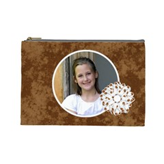 Basix Brown Large Cosmetic Bag (7 styles) - Cosmetic Bag (Large)