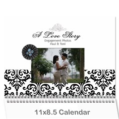 Wall Calendar 11 X 8 5  - B/w A Love Story