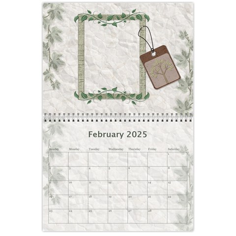 Nature Green 12 Month Wall Calendar By Lil Feb 2025