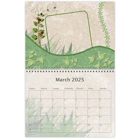 Nature Green 12 Month Wall Calendar By Lil Mar 2025