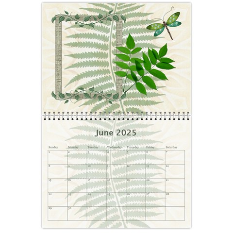 Nature Green 12 Month Wall Calendar By Lil Jun 2025