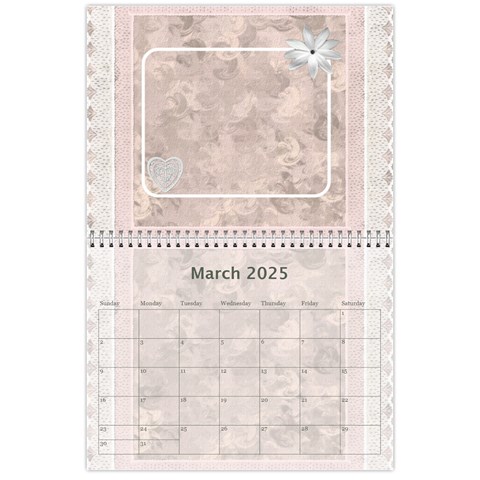 Pretty Lace Pink Calendar (12 Month) By Lil Mar 2025